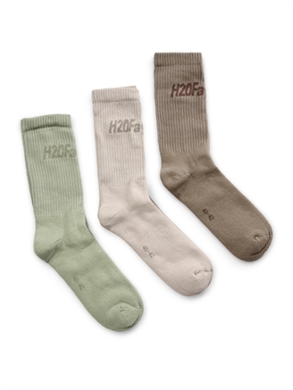 H2O Fagerholt Suck Socks - 3-pack Jade Green/Walnut/Dust